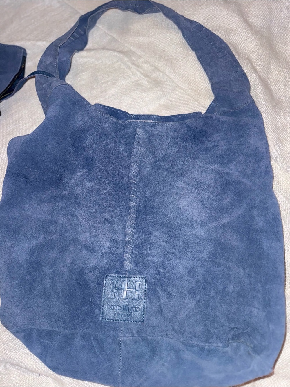 Haute Hippie Blue Suede Bag in Navy